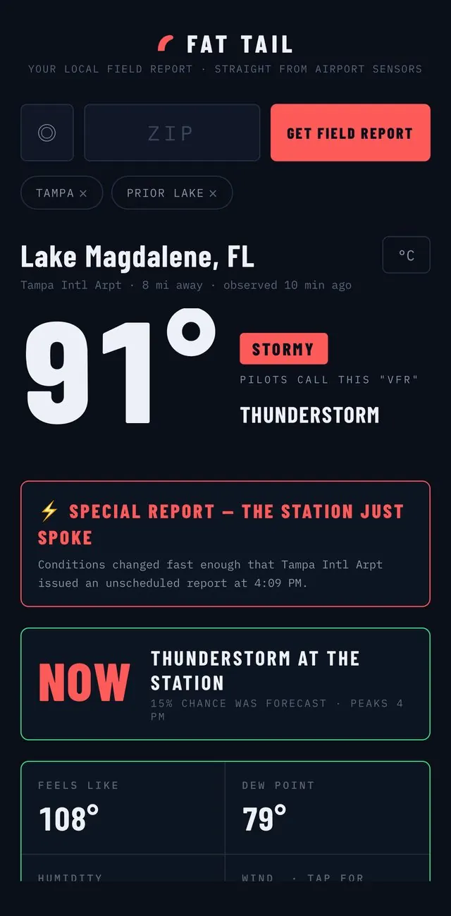 Fat Tail weather app