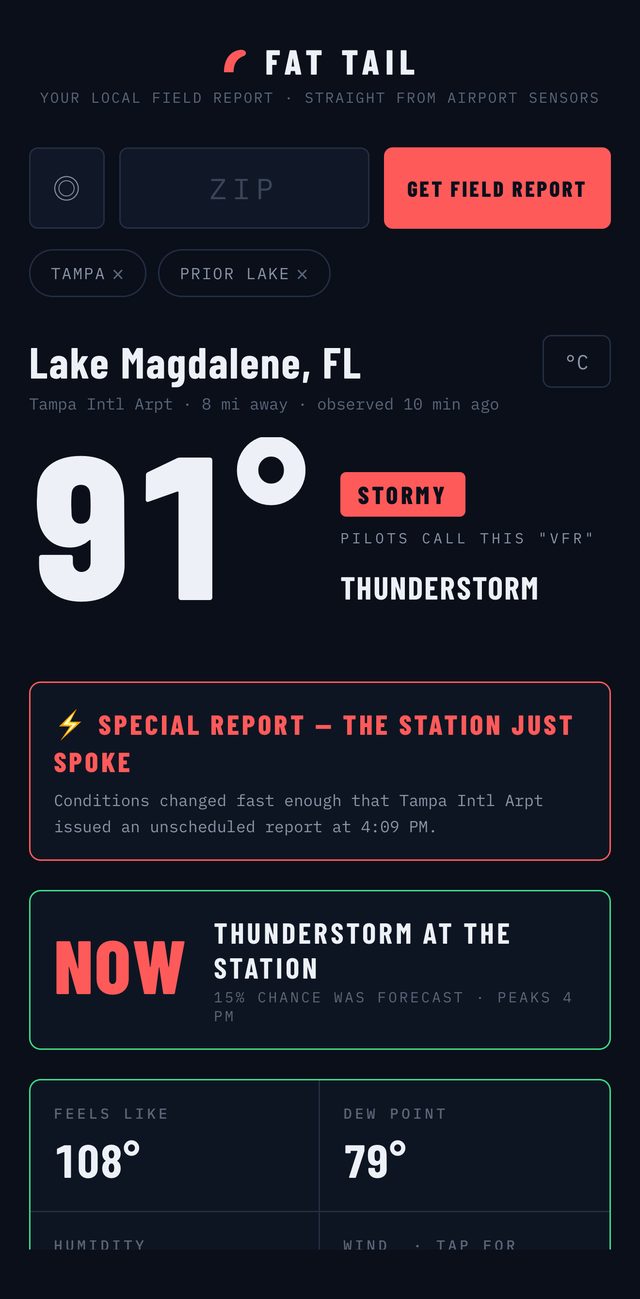 Fat Tail weather app