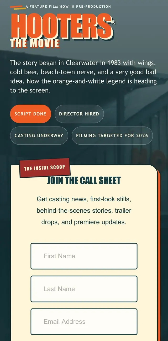 Hooters Movie promo site