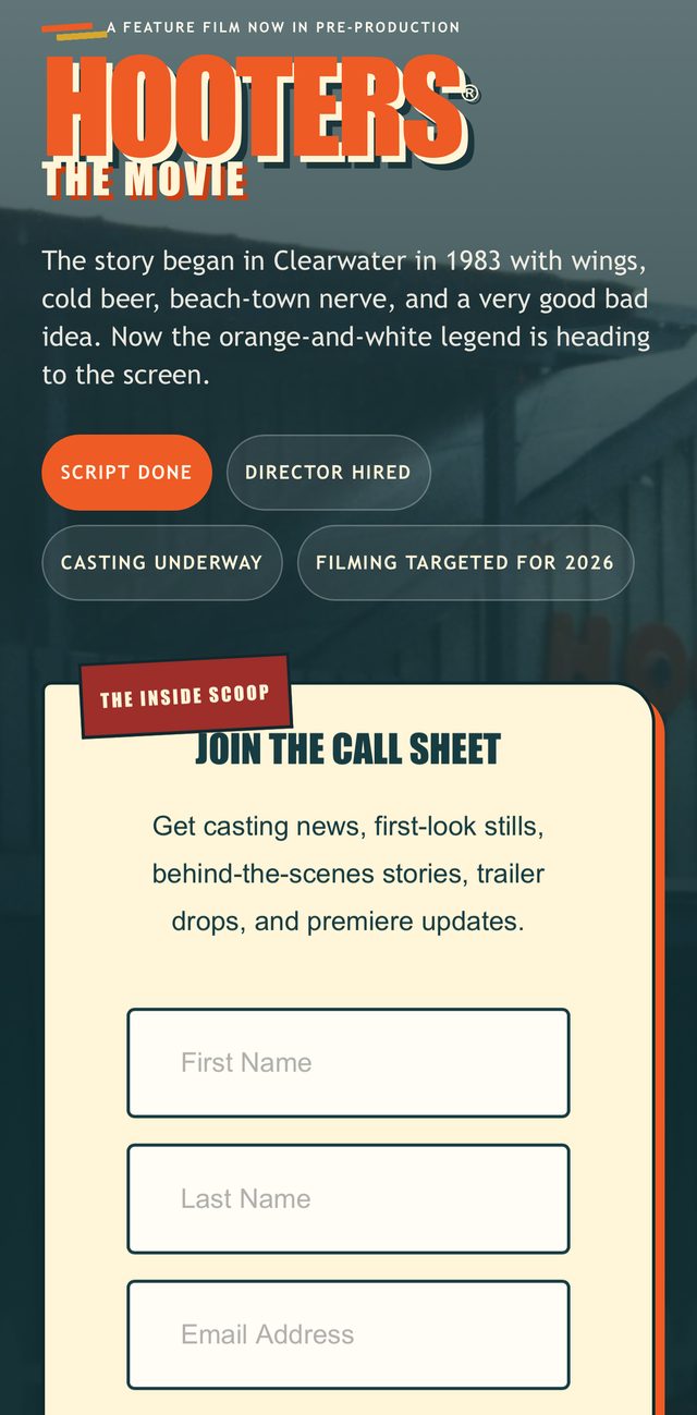 Hooters Movie promo site