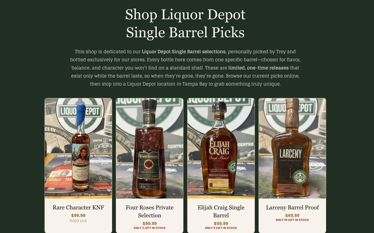 Liquor Depot Tampa on a laptop