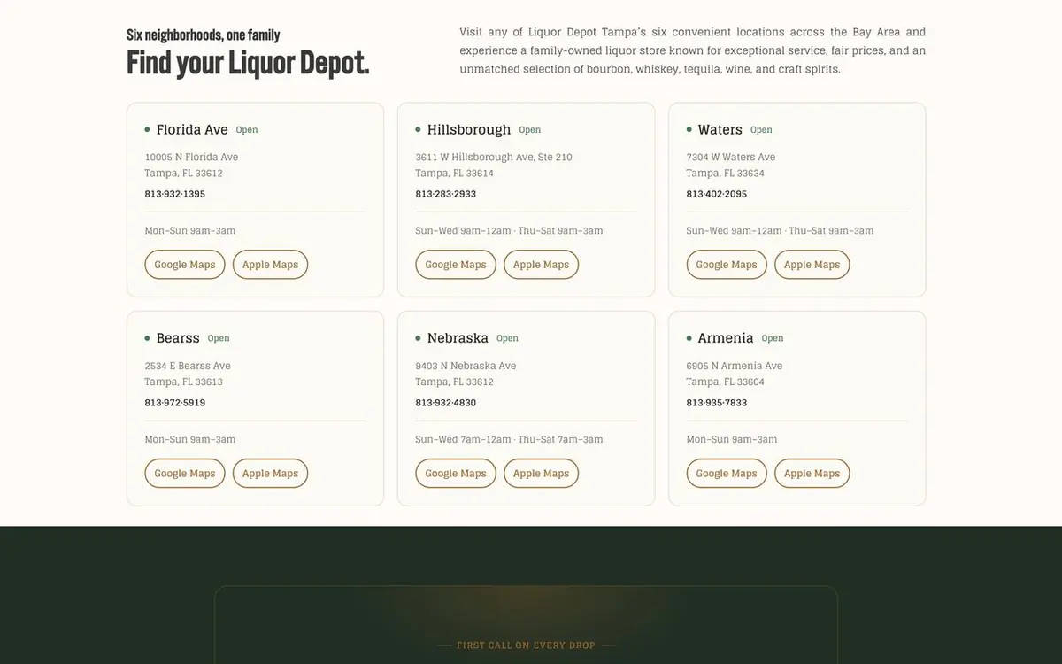 Liquor Depot Tampa on a laptop