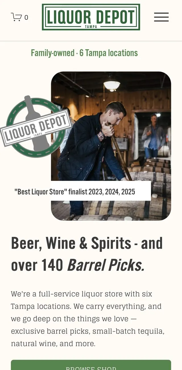 Liquor Depot Tampa mobile site